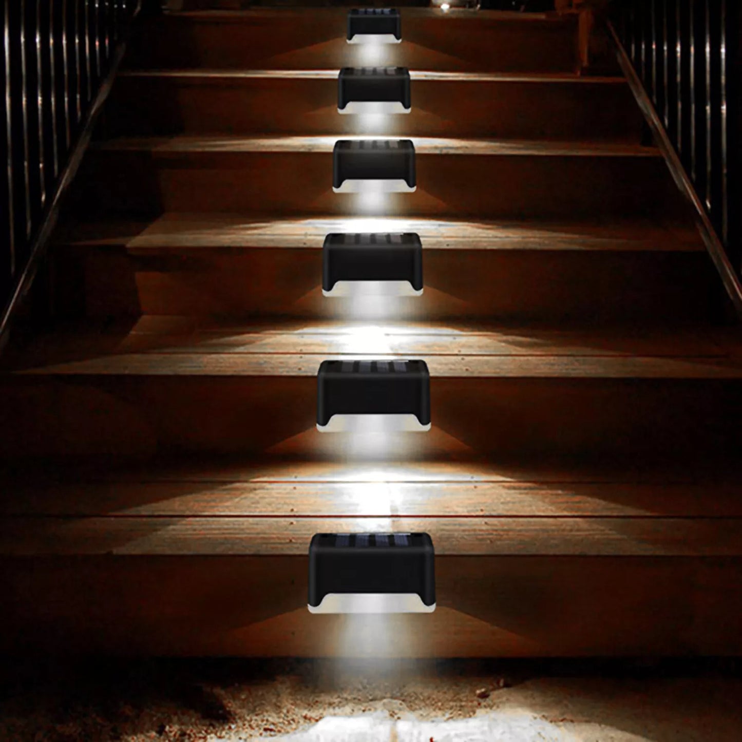 4-Pack Solar LED Deck Lights – Weatherproof Outdoor Step & Pathway Lighting