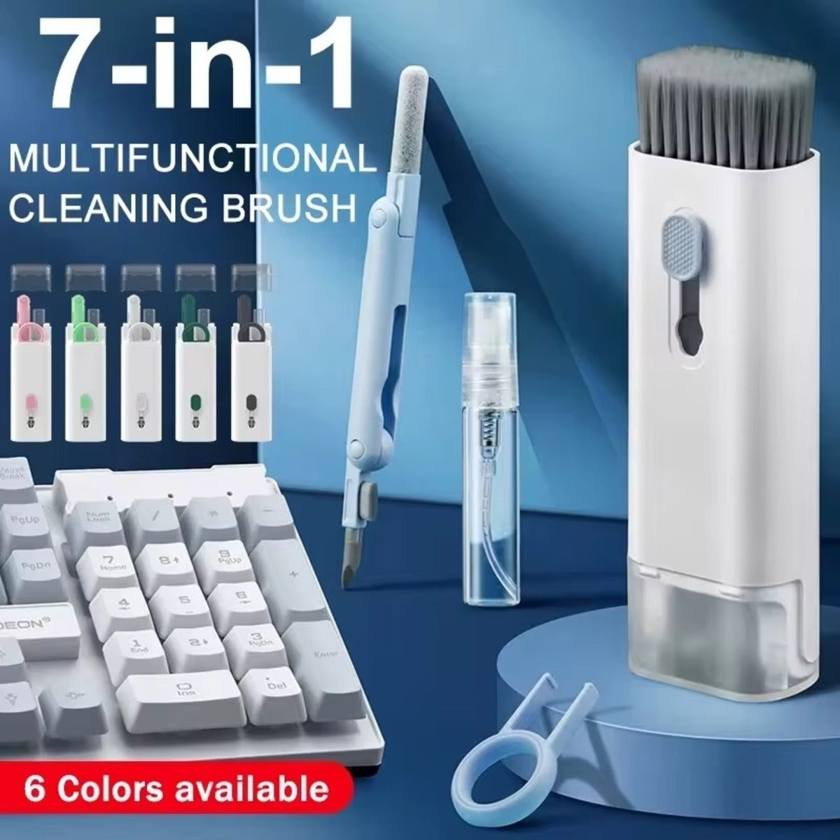 7-in-1 Multifunctional Cleaning Brush Kit – Keyboard, Headset & Electronics Cleaner
