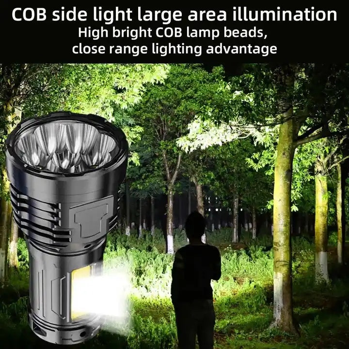 Super Bright LED Torch Light – 30W USB Rechargeable 1500mAh Mini Flashlight for Outdoor & Emergency Use