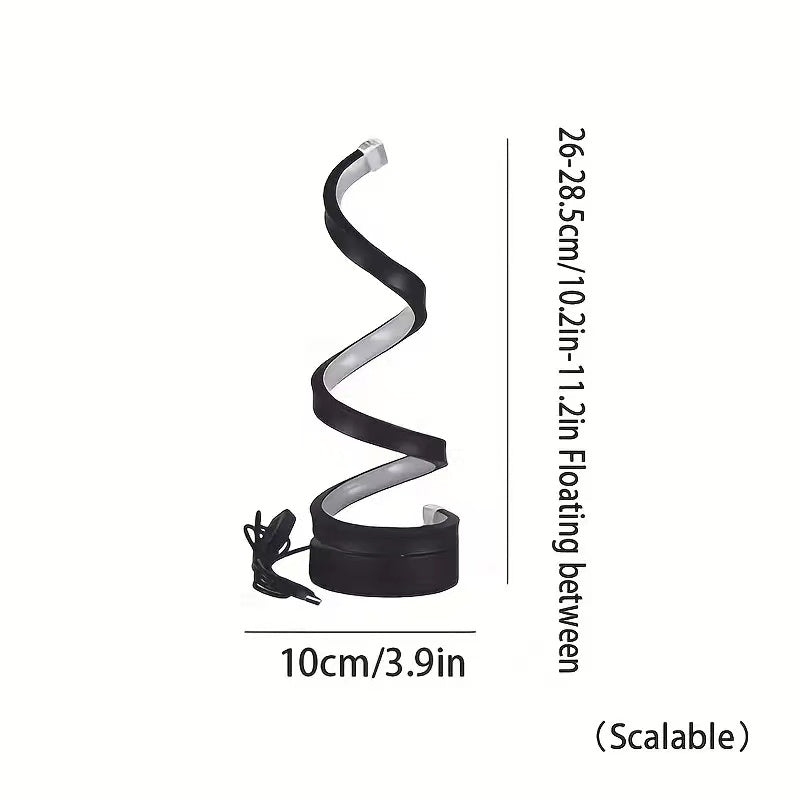 USB Spiral LED Night Light – 3 Colors Dimmable
