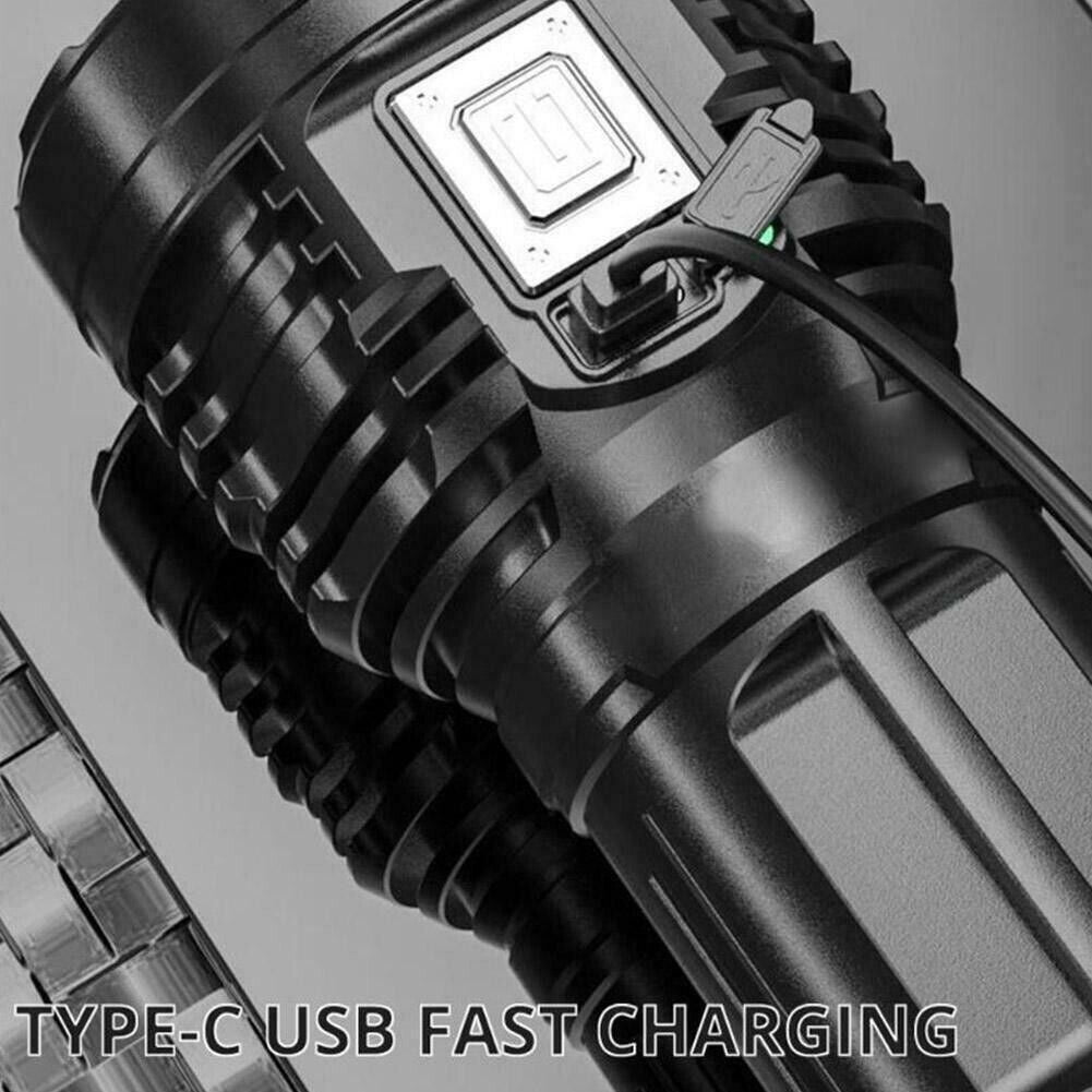 Super Bright LED Torch Light – 30W USB Rechargeable 1500mAh Mini Flashlight for Outdoor & Emergency Use
