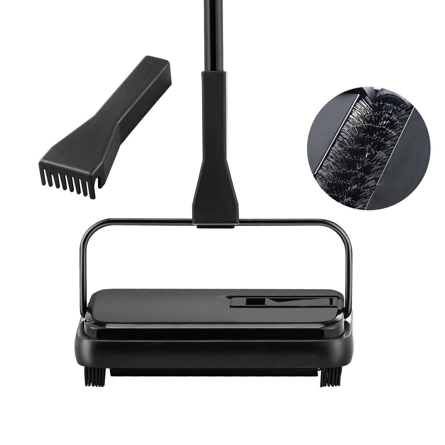 VEVOR Carpet Sweeper – 7.87" Path, Manual Non-Electric Floor Cleaner, 300 ml Dustbin