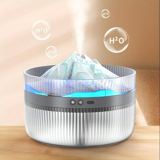 2-Color LED Volcano Flame Humidifier & Aromatherapy Diffuser – 2L Large Capacity, Quiet Operation