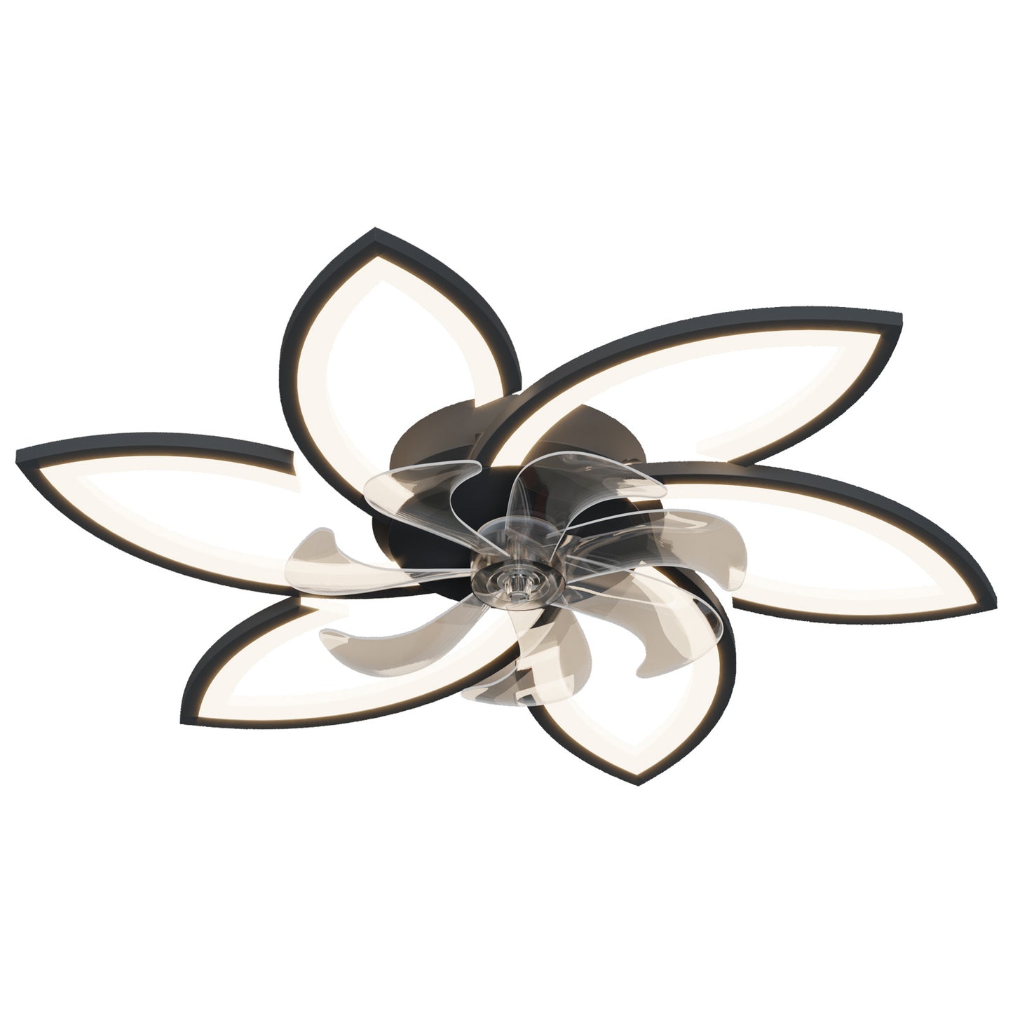 30.7" Modern Acrylic Ceiling Fan with Lights & Remote – 3 Colors, 6 Speeds