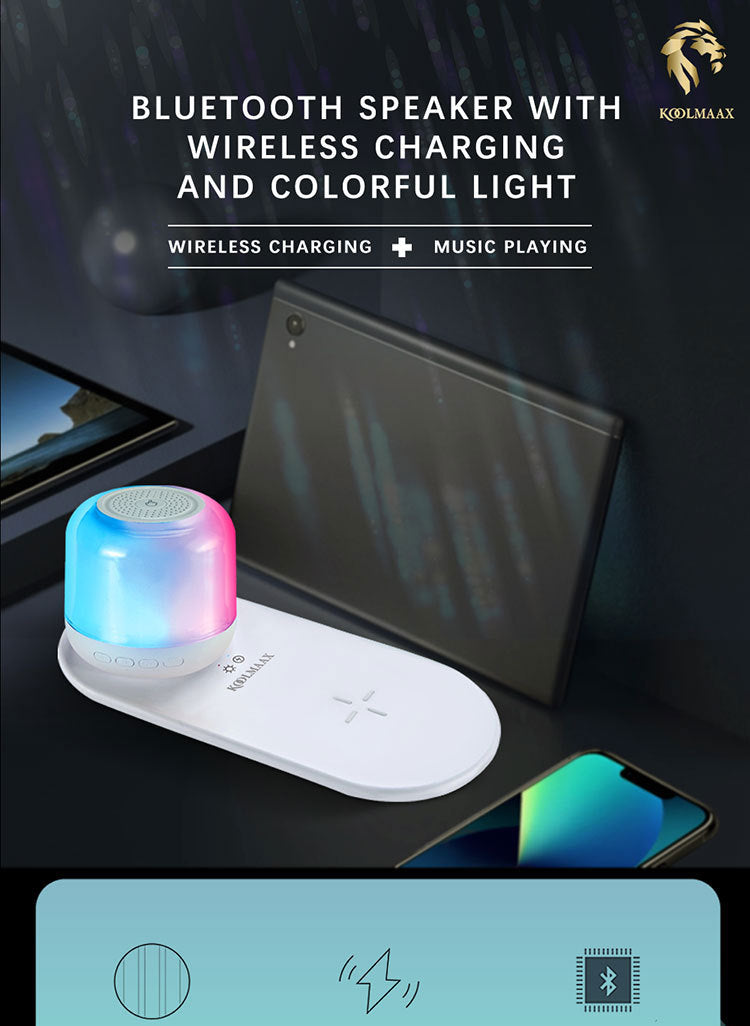 Koolmaax™ 3-in-1 Night Light Charger – Fast Wireless Charging + Bedside Lamp