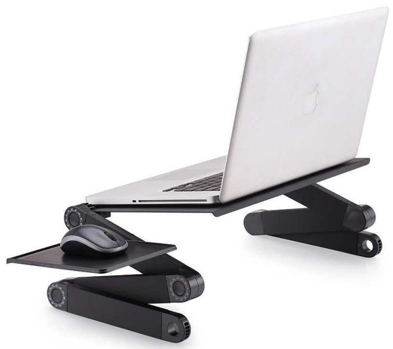 Adjustable Folding Laptop Desk – Aluminum Alloy Bed Study Table with Retractable Legs