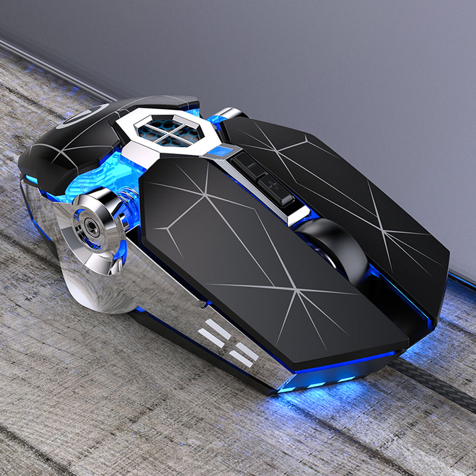Star Black RGB Gaming Mouse – Wired, Silent Click, Precision Engineered for Victory