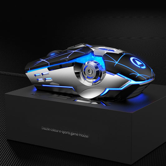 Star Black RGB Gaming Mouse – Wired, Silent Click, Precision Engineered for Victory