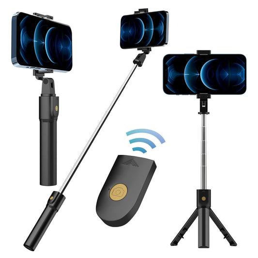3-in-1 Universal Selfie Stick Tripod Stand with Bluetooth Remote – Adjustable Phone Holder