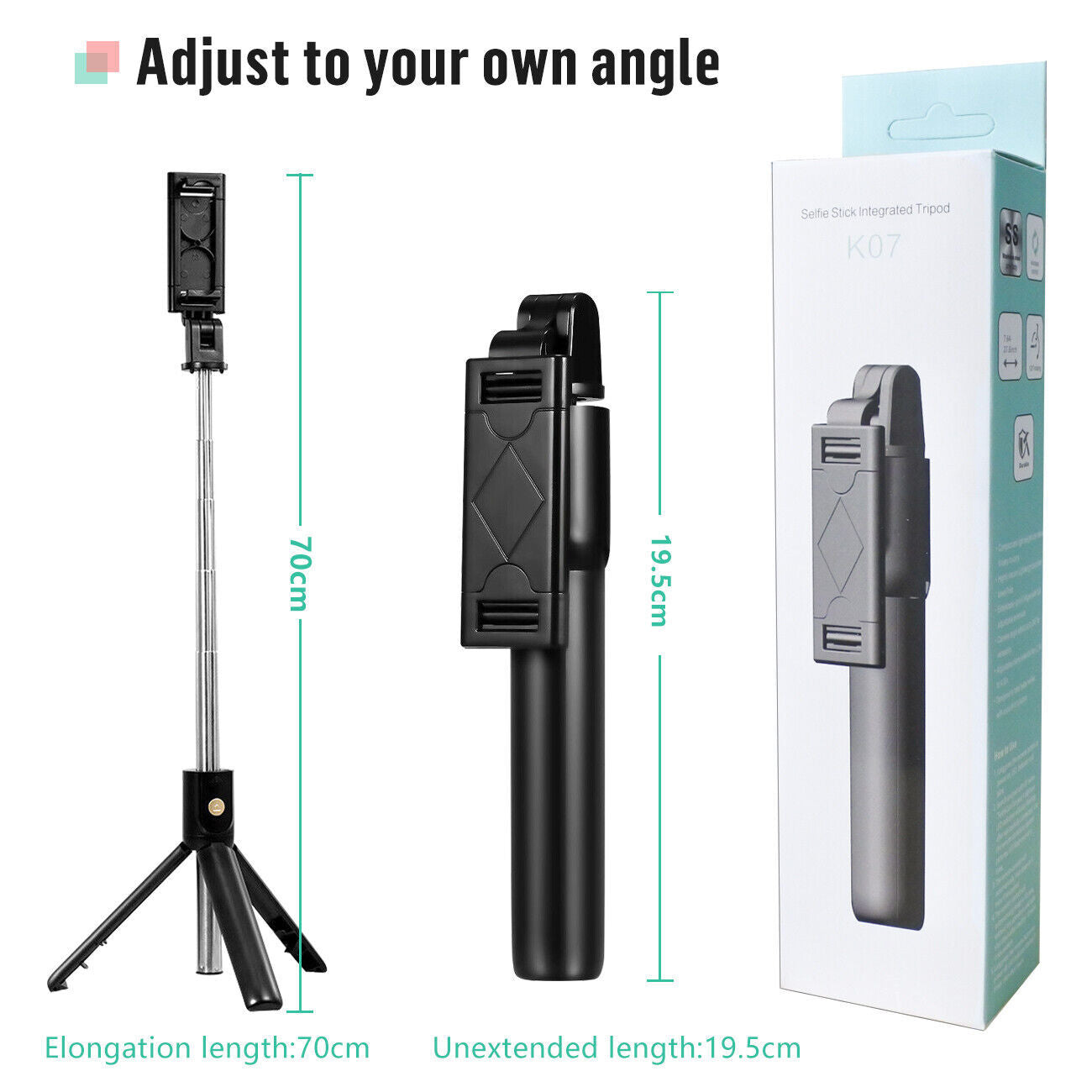 3-in-1 Universal Selfie Stick Tripod Stand with Bluetooth Remote – Adjustable Phone Holder