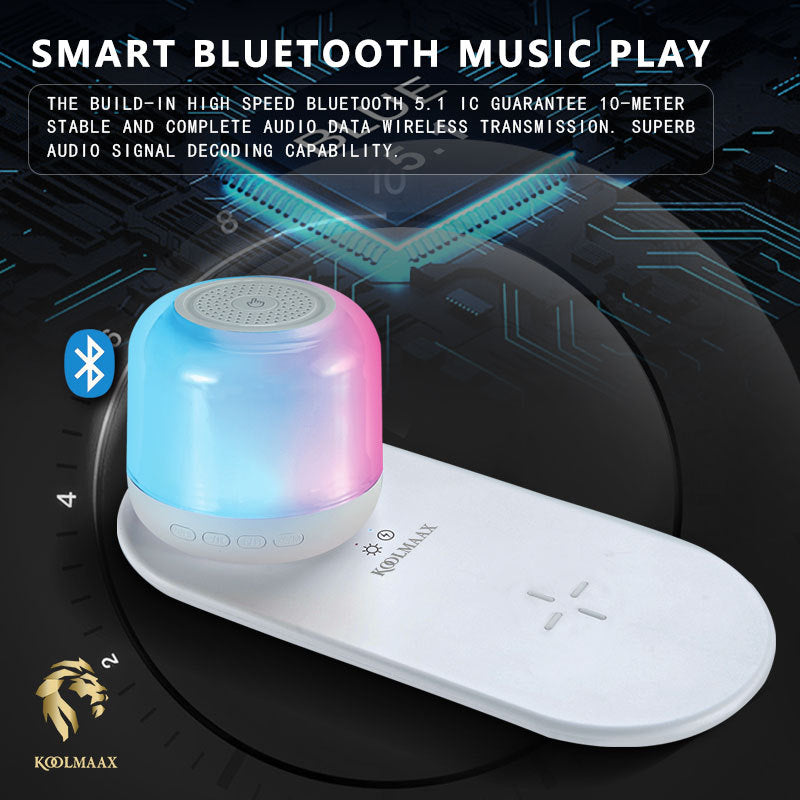 Koolmaax™ 3-in-1 Night Light Charger – Fast Wireless Charging + Bedside Lamp
