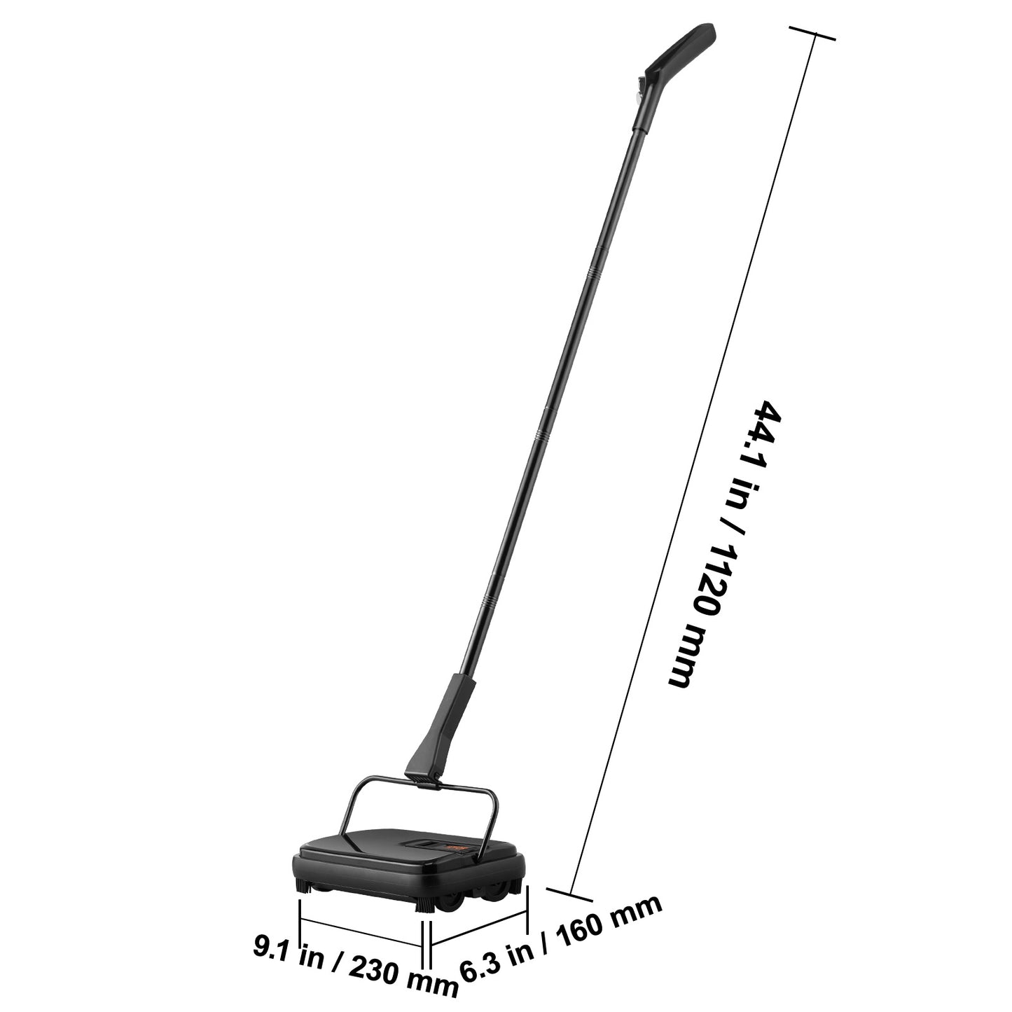 VEVOR Carpet Sweeper – 7.87" Path, Manual Non-Electric Floor Cleaner, 300 ml Dustbin