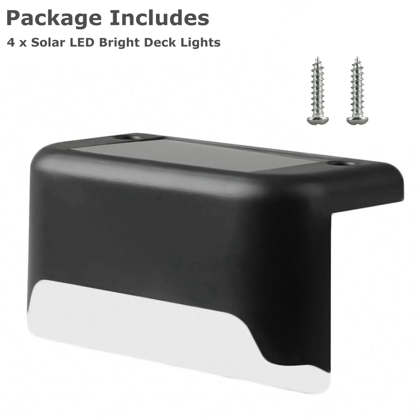 4-Pack Solar LED Deck Lights – Weatherproof Outdoor Step & Pathway Lighting