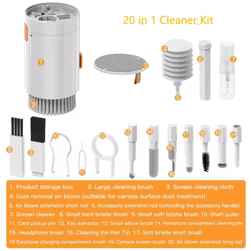 20-in-1 Laptop & Electronic Device Cleaning Kit – Multifunctional Screen & Keyboard Cleaner