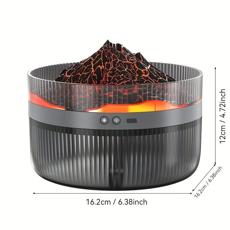 2-Color LED Volcano Flame Humidifier & Aromatherapy Diffuser – 2L Large Capacity, Quiet Operation