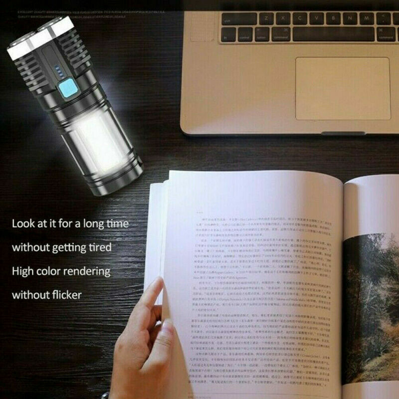 Powerful Tactical Quad-Core LED Flashlight – USB Rechargeable Super Bright Torch