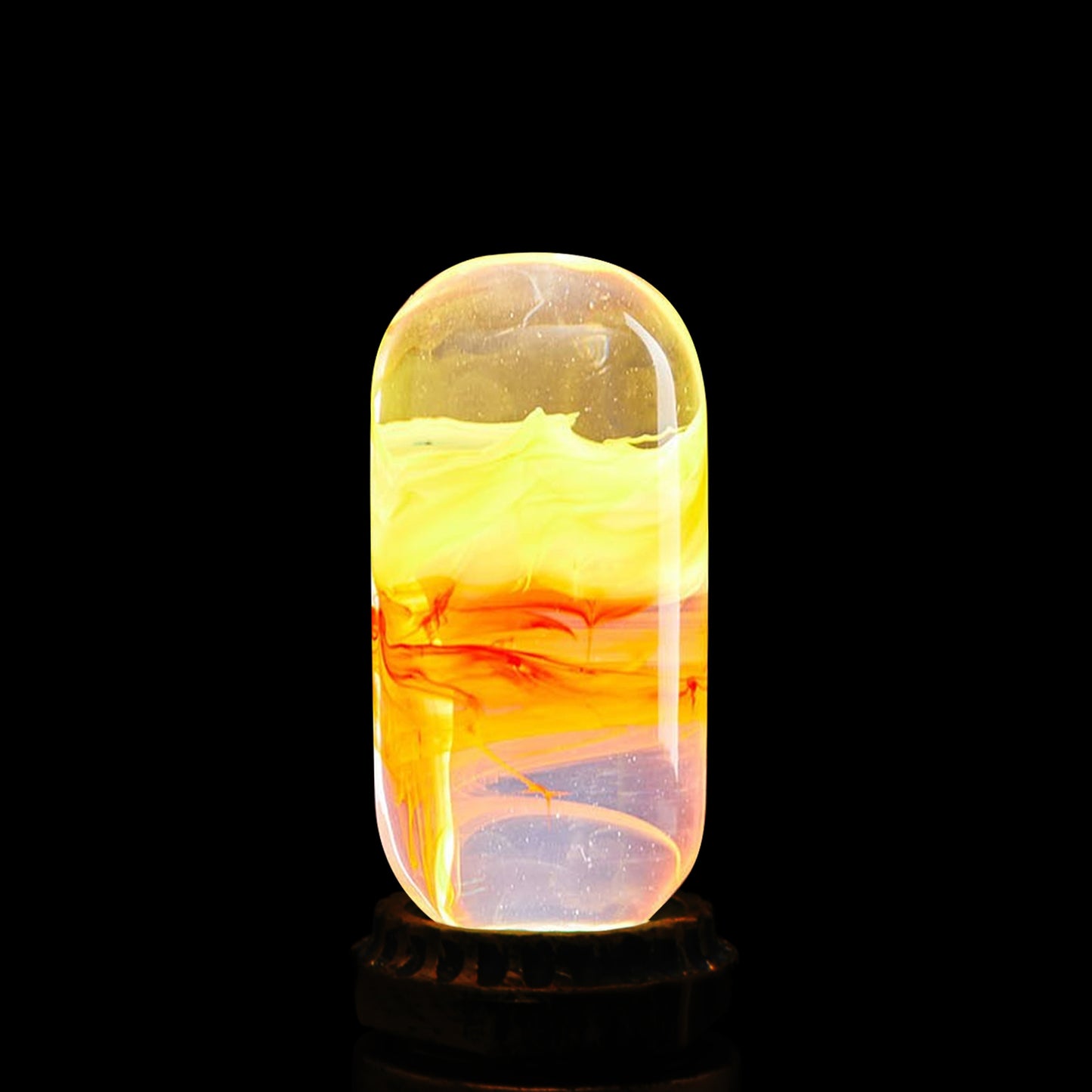 EP Light Flame LED Bulb Table Lamp – Handcrafted Wooden Base Ambient Light