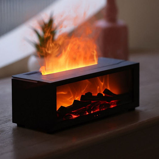 Fireplace Simulation Flame Aromatherapy Machine – 150ml Ultrasonic Humidifier with Remote Control