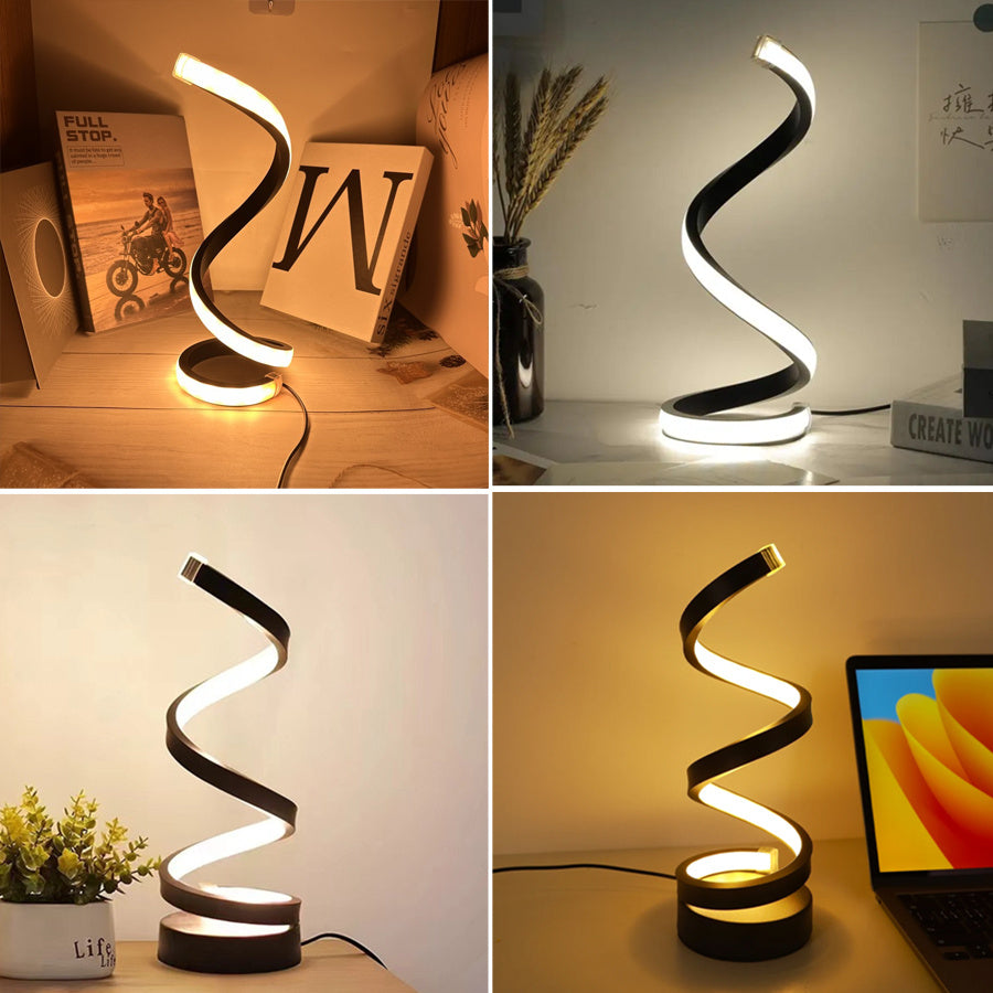 USB Spiral LED Night Light – 3 Colors Dimmable