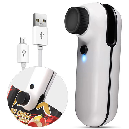 Rechargeable 2-in-1 Mini Heat Sealer & Bag Cutter – USB Portable Food Storage Tool