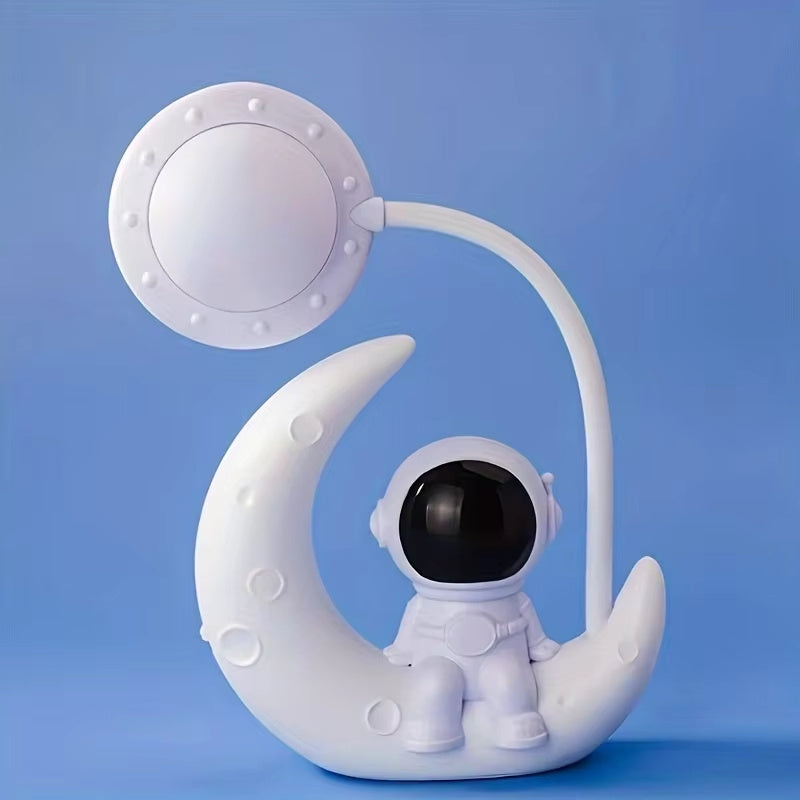Creative Moon Astronaut LED Nightlight – Modern Desk Lamp for Bedroom & Gift Decor