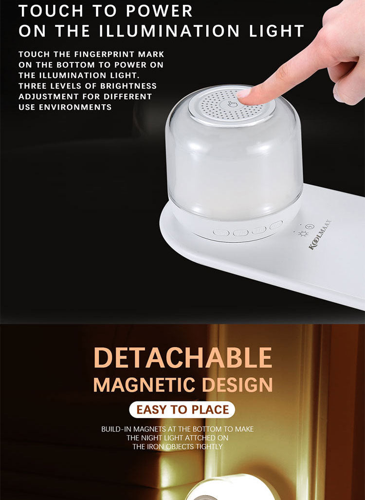 Koolmaax™ 3-in-1 Night Light Charger – Fast Wireless Charging + Bedside Lamp