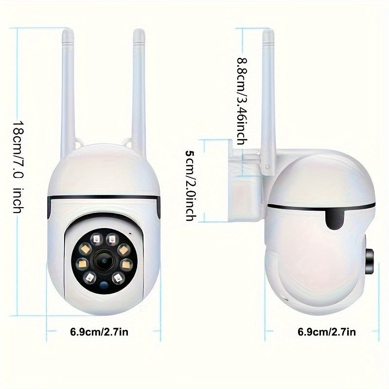 White Little Bee Pan Tilt Zoom WiFi Camera – 1080P HD, Night Vision, 2-Way Audio
