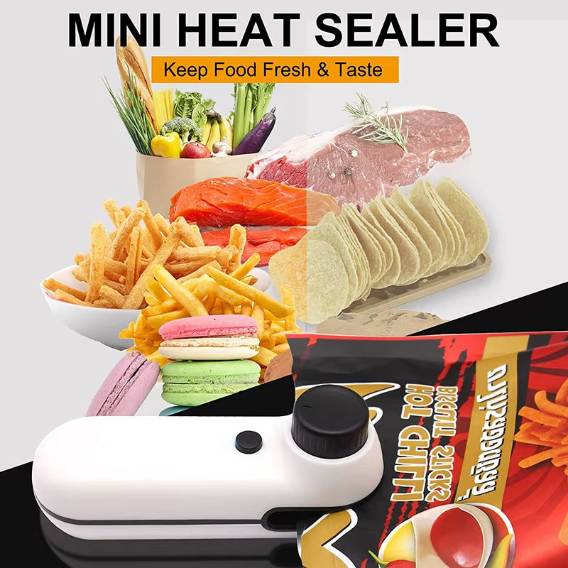 Rechargeable 2-in-1 Mini Heat Sealer & Bag Cutter – USB Portable Food Storage Tool