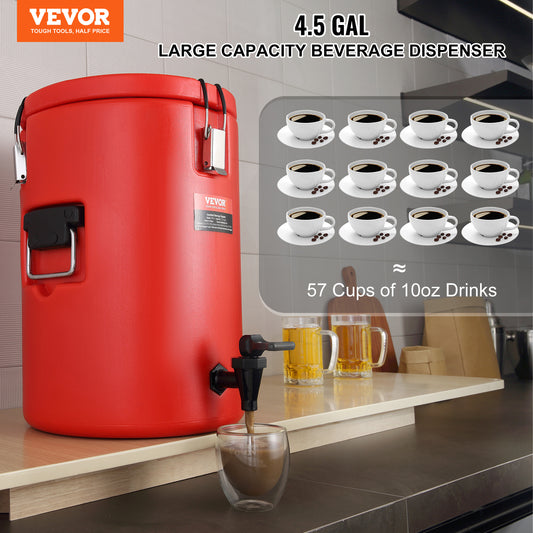 VEVOR Stainless Steel Insulated Beverage Dispenser – 4.5 Gallon (17.2L)