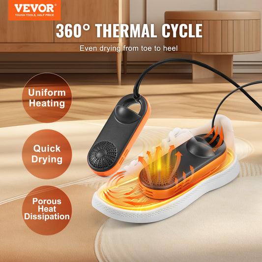 VEVOR Portable Boot & Shoe Dryer – Auto Temperature, Fireproof, Fast Drying for Shoes, Gloves & Socks
