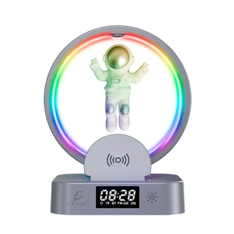 Bluetooth Speaker Alarm Clock with RGB Light, Stand & 15W Wireless Charger