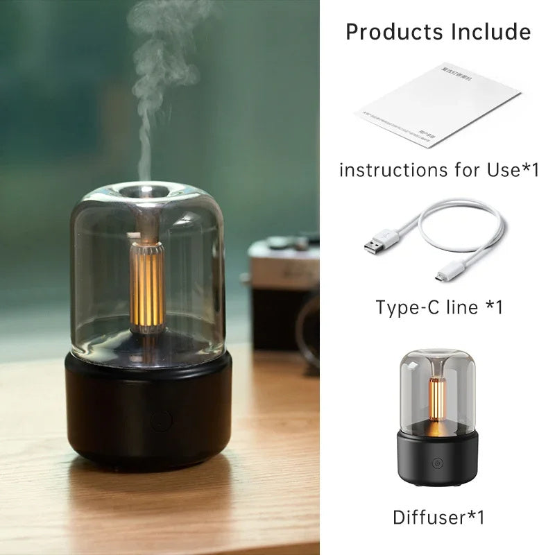Portable Mini Aroma Diffuser – USB Essential Oil Humidifier & Night Light