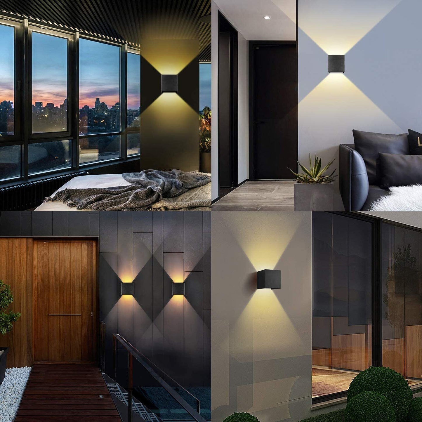 Modern LED Wall Light – Up & Down Outdoor/Indoor Sconce Lamp