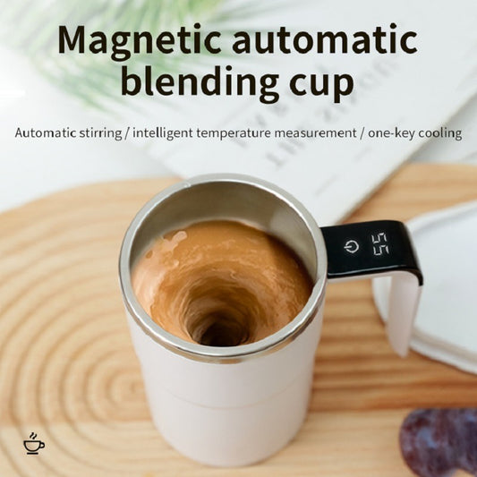 Automatic Self-Stirring Coffee Cup – Stainless Steel, LED Temperature Display, with Lid