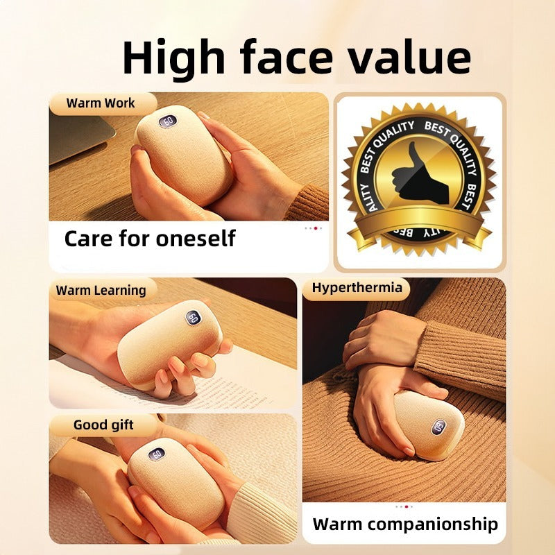 Double-Sided Wool Hand Warmer & Power Bank – Long-Lasting Warmth, USB Rechargeable