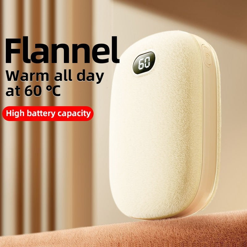 Double-Sided Wool Hand Warmer & Power Bank – Long-Lasting Warmth, USB Rechargeable