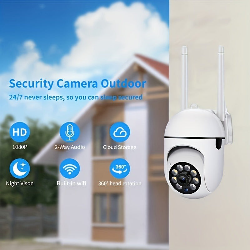 White Little Bee Pan Tilt Zoom WiFi Camera – 1080P HD, Night Vision, 2-Way Audio