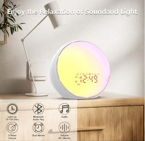 Sunrise Simulation Wake Up Light Alarm Clock with Night Light – Gentle Wake-Up & Sleep Aid