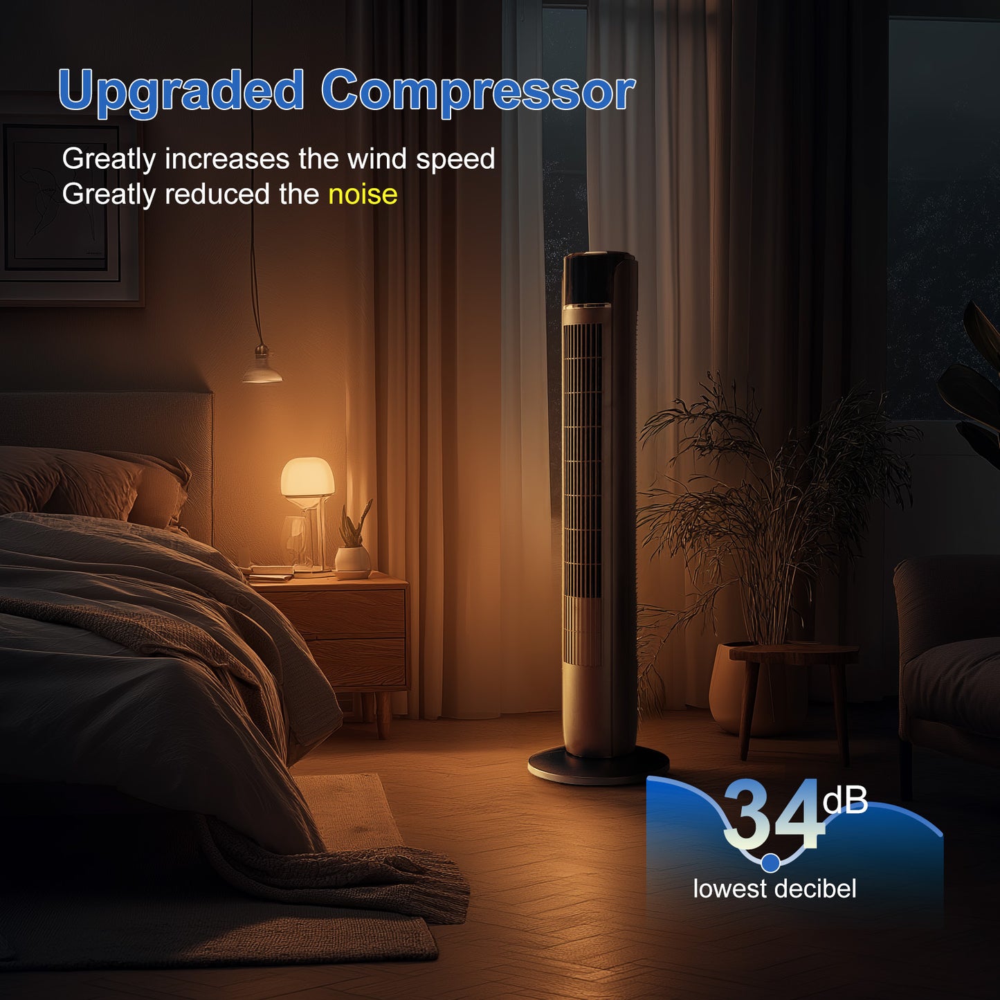 Standing Cooling Fan – Powerful Oscillating Tower Fan with Remote Control